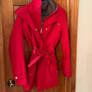 Red trench coat